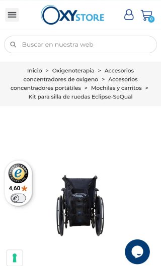 Mochila para oxígeno en silla de ruedas