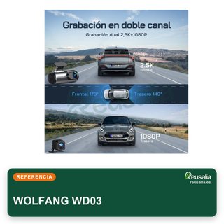 WOLFANG WD03 32GB cámara coche doble lente 4K