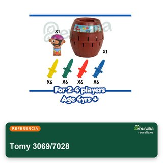 Tomy 3069/7028 Pop-up Pirate juego pirata barril