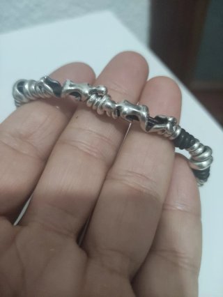 Pulsera UNO de 50 Plata y cuero