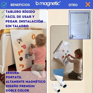 BMAGNETIC Pizarra Magnética 58x58cm Doble Cara