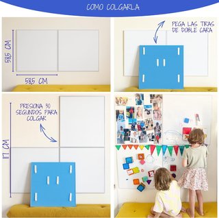 BMAGNETIC Pizarra Magnética 58x58cm Doble Cara