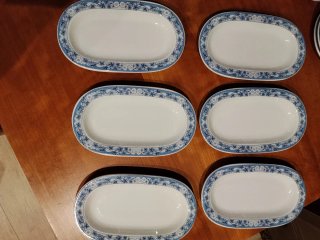 Vajilla CIM Porcelana 12 Comensales Azul/Blanco