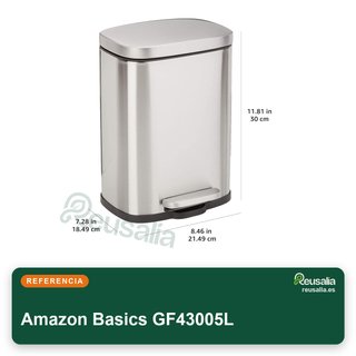 Amazon Basics pattumiera in acciaio inossidabile per bagno