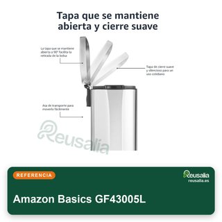 Amazon Basics pattumiera in acciaio inossidabile per bagno
