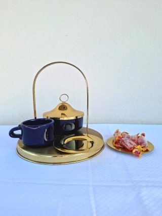 Set caffè zuccheriera ottone artigianale