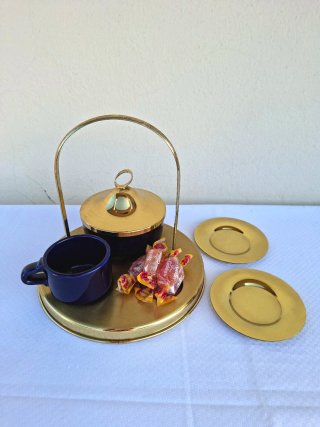 Set caffè zuccheriera ottone artigianale