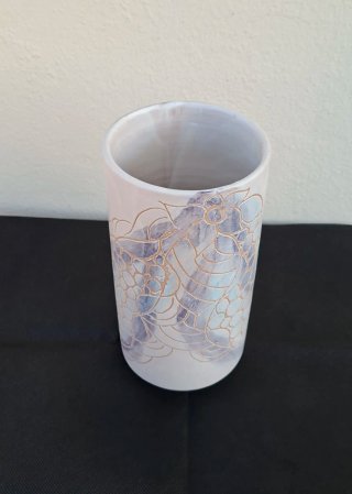 Vaso ceramica vintage decorato