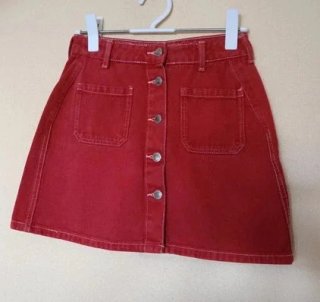 Falda vaquera mini Bershka T.36 teja