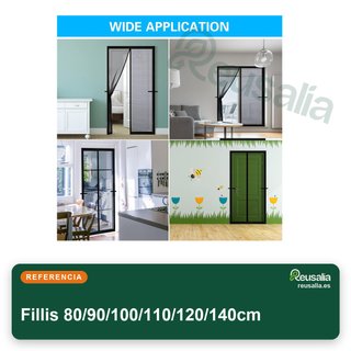 Mosquitera magnética para puerta balcón negra
