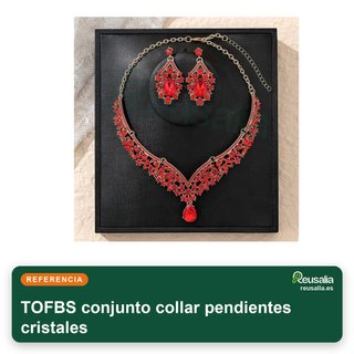 Set di collana e orecchini TOFBS con cristalli
