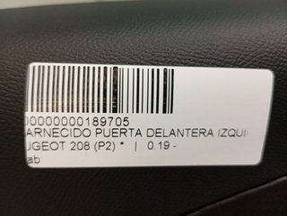 GUARNECIDO PUERTA DELANTERA IZQUIERDA PEUGEOT 208 (P2) GT LINE