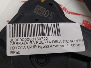 CERRADURA PUERTA DELANTERA DERECHA TOYOTA C-HR Hybrid Advance