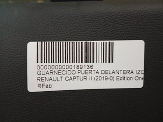 GUARNECIDO PUERTA DELANTERA IZQUIERDA RENAULT CAPTUR II INTENS