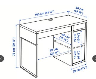 Escritorio IKEA MICKE Blanco 105x50 cm