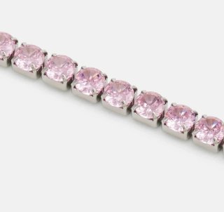 Liu Jo bracciale tennis rosa e argento