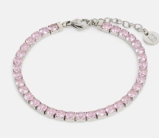 Liu Jo bracciale tennis rosa e argento