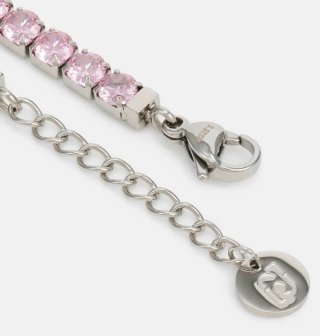 Liu Jo bracciale tennis rosa e argento