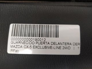 GUARNECIDO PUERTA DELANTERA DERECHA MAZDA CX-5 EXCLUSIVE-LINE 2WD