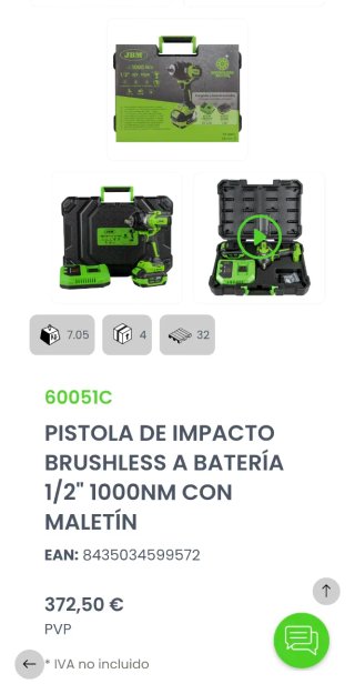 Pistola Impacto JBM 60051C 1000Nm 1/2