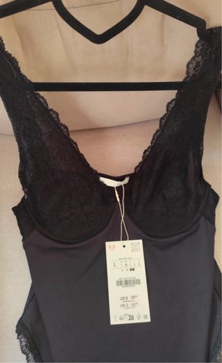 Body Zara Negro Talla L Encaje