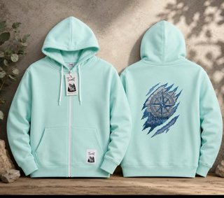 Felpa Twolf con cappuccio Rosa dei Venti green