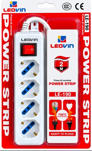 Multipresa Leovin 4 prese con interruttore