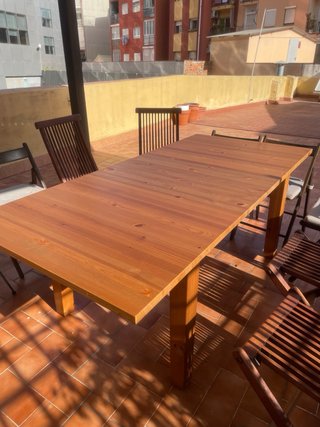 Mesa extensible de madera de pino maciza