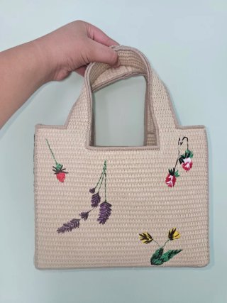 Bolso Loewe Beige Flores Bordadas