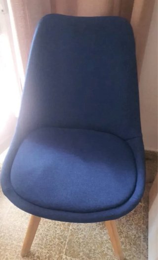 4 Sillas Comedor Azul y Madera