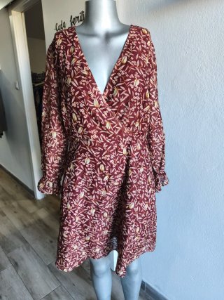 Vestido estampado floral manga larga