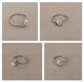 Anello Argento 925 Perla Naturale Regolabile