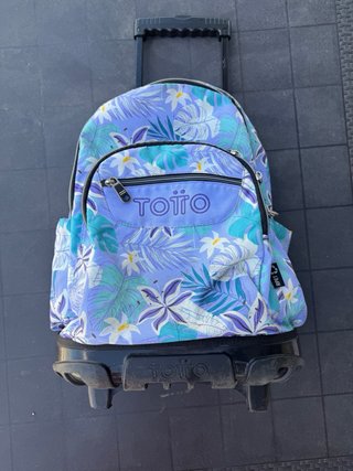 Mochila Totto con ruedas y estampado floral