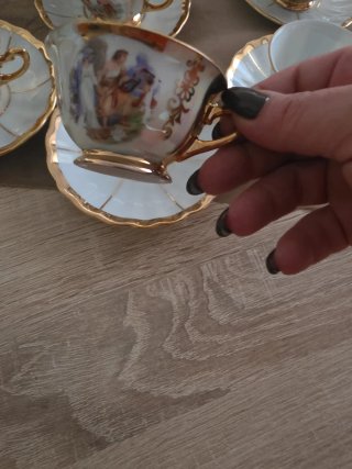 Set 6 Tazzine Caffè Porcellana Oro