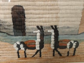 Pareja de tapices textiles vintage