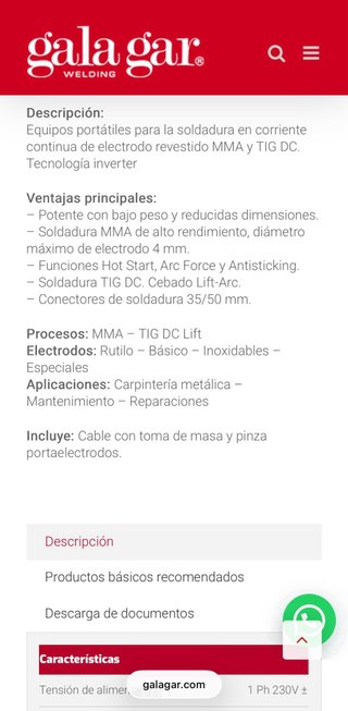 Soldador Inverter Gala Gar Atlantic 200 PRO