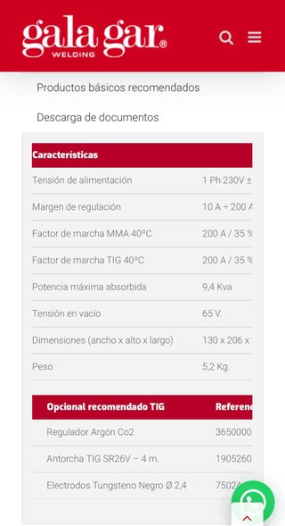 Soldador Inverter Gala Gar Atlantic 200 PRO