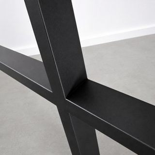 Gambe per tavolo da pranzo in acciaio nero X NUOVE