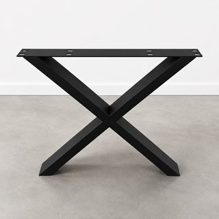 Gambe per tavolo da pranzo in acciaio nero X NUOVE