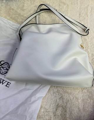 Bolso Loewe Flamenco Clutch Mediano Blanco