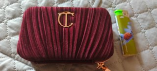 Pochette Charlotte Tilbury velluto bordeaux