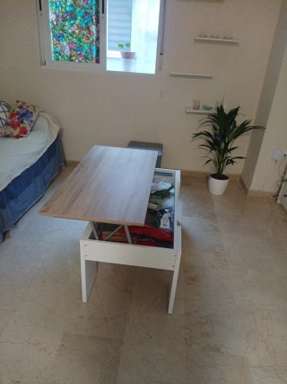 Mesa de centro madera y mármol