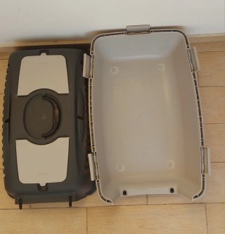 Transportín gato beige y gris