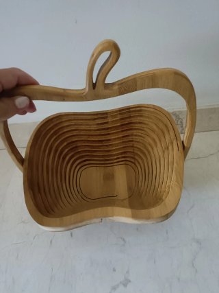 Frutero de madera plegable con asa