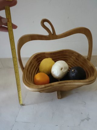 Frutero de madera plegable con asa