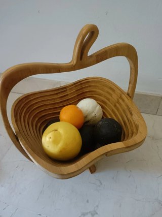 Frutero de madera plegable con asa