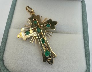 Colgante oro 18 kt con esmeraldas