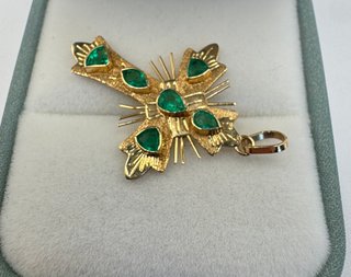 Colgante oro 18 kt con esmeraldas