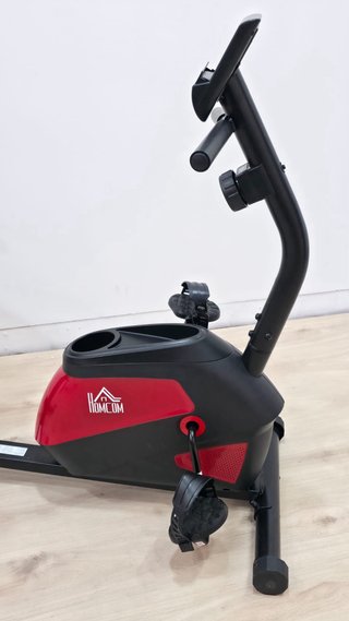 Bicicleta Estática Reclinada Negra y Roja