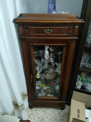 Vitrina de madera y cristal